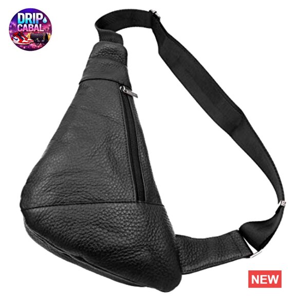 Genuine Leather Crossbody Sling Backpack Daypack Adjustable Strap main image 7